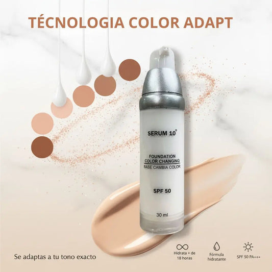 LA ÚNICA BASE DE MAQUILLAJE MAGICA QUE CAMBIA DE COLOR   – SERUM 10 en 1