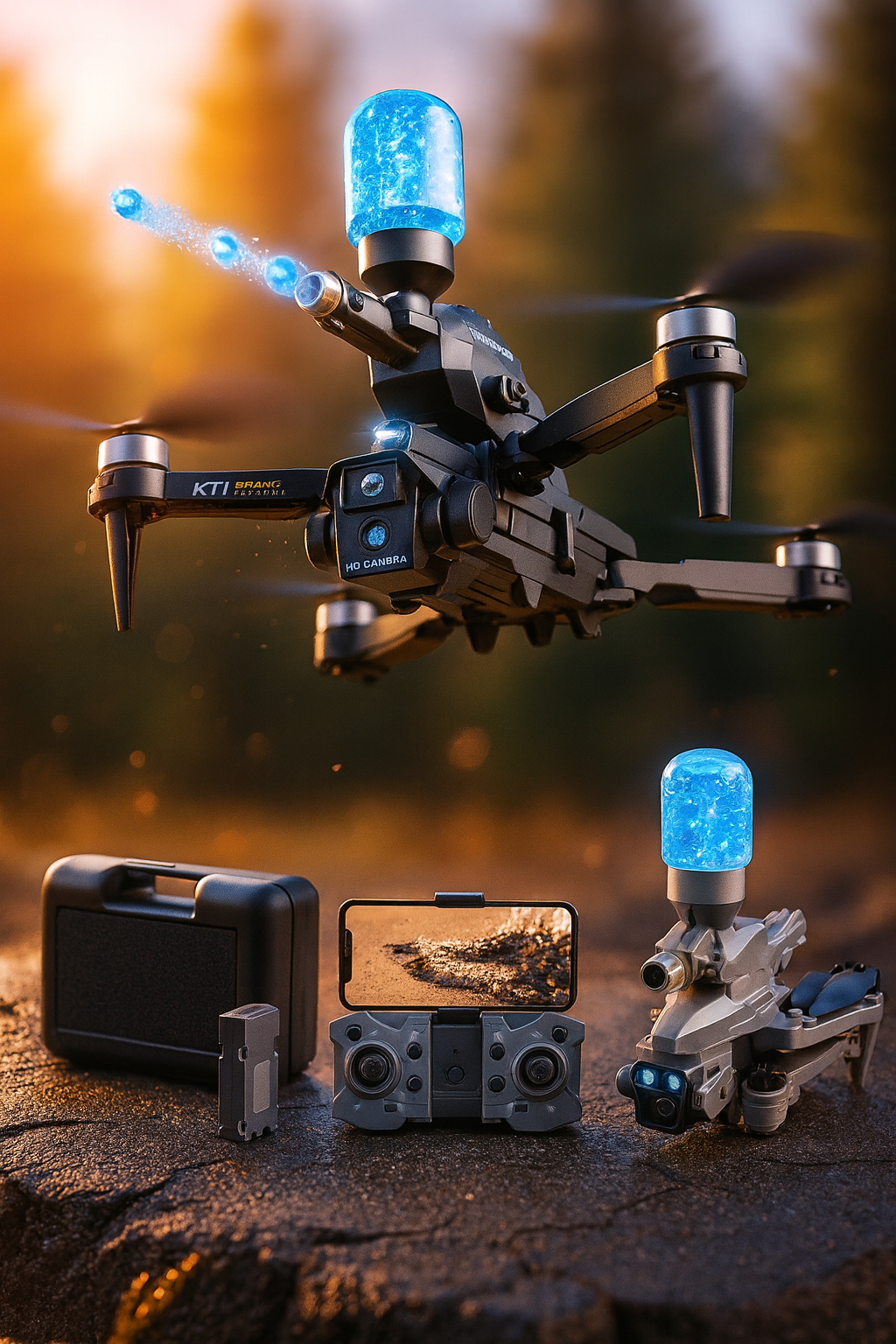 DRON  HIDROGEL CARG ¡TRIPLE CAMARA 4K !